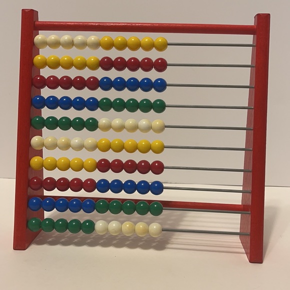 Kids Wooden Bead Abacus Educational Math Counting 100 Colorful - Picture 2 of 8